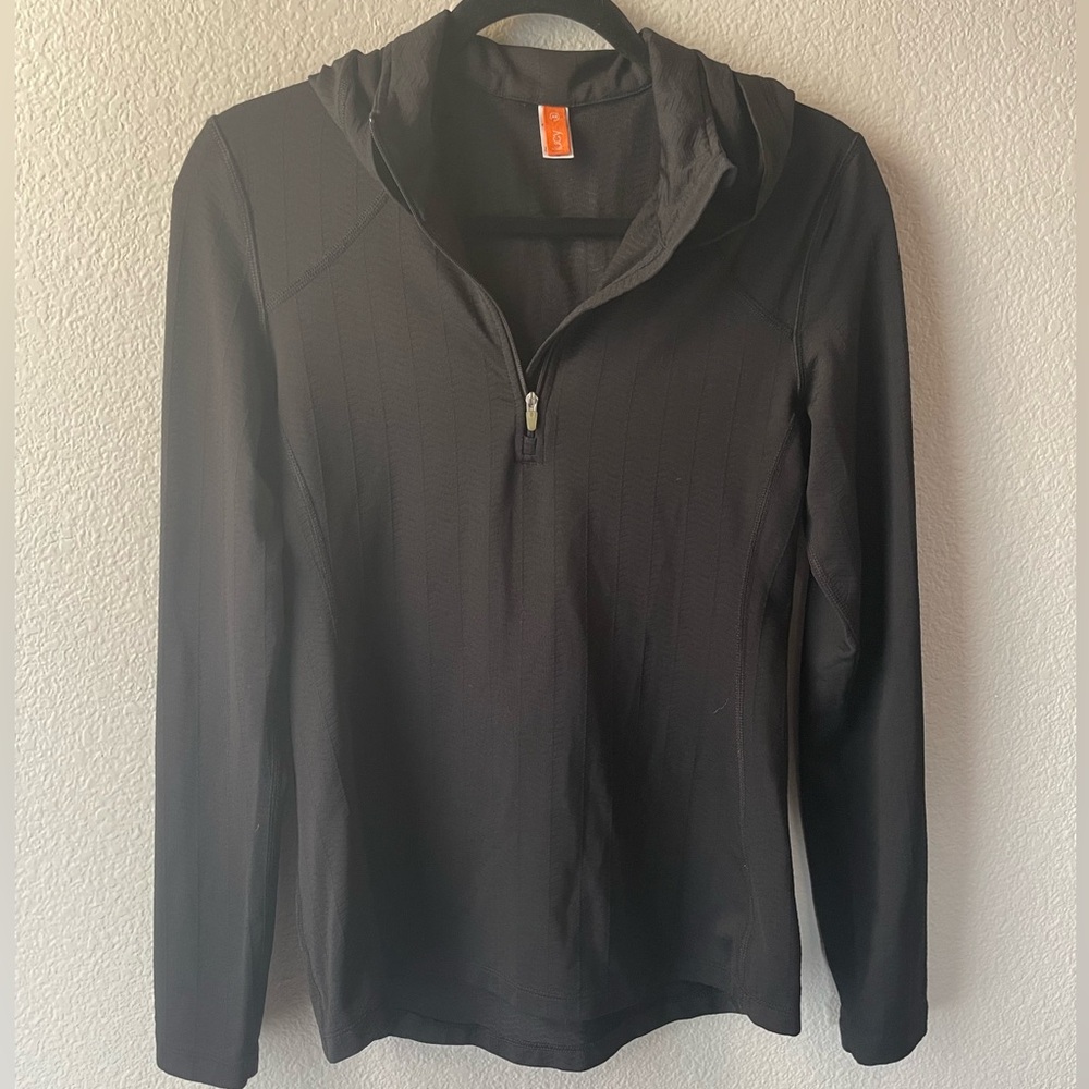 Lucy Black Hooded athletic top